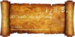 Örmény Bódog névjegykártya